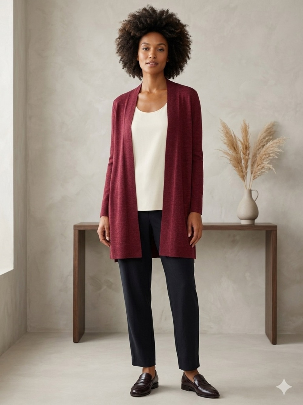 Eileen Fisher Long Sleeve Swing Tunic Wine